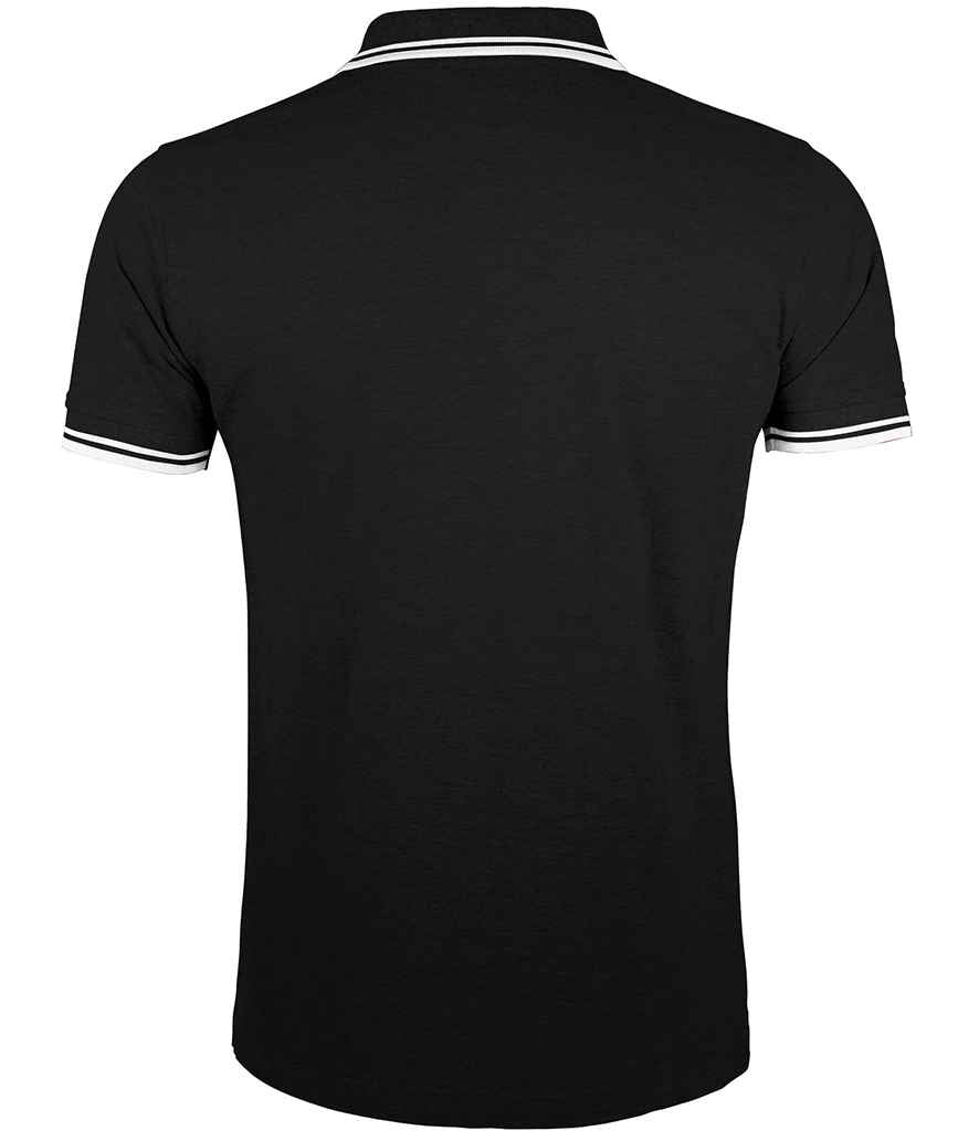 SOL'S Pasadena Tipped Cotton Piqué Polo Shirt - Black/White