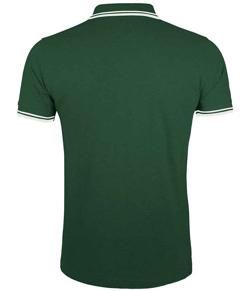 SOL'S Pasadena Tipped Cotton Piqué Polo Shirt - Forest Green/White