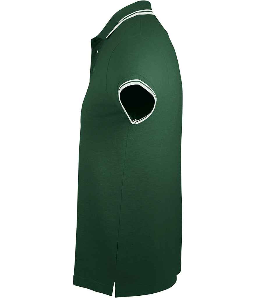 SOL'S Pasadena Tipped Cotton Piqué Polo Shirt - Forest Green/White