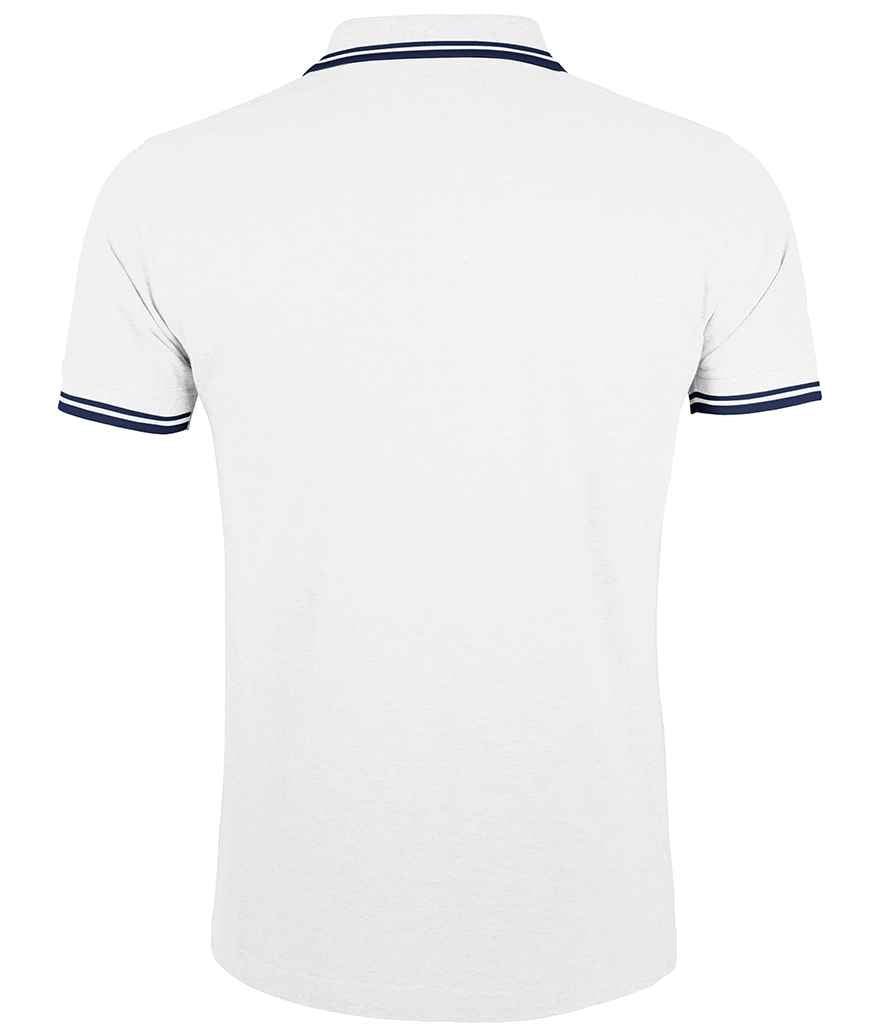 SOL'S Pasadena Tipped Cotton Piqué Polo Shirt - White/Navy