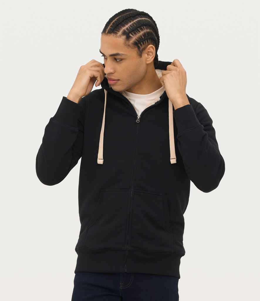 SOL'S Unisex Sherpa Hooded Jacket - Black
