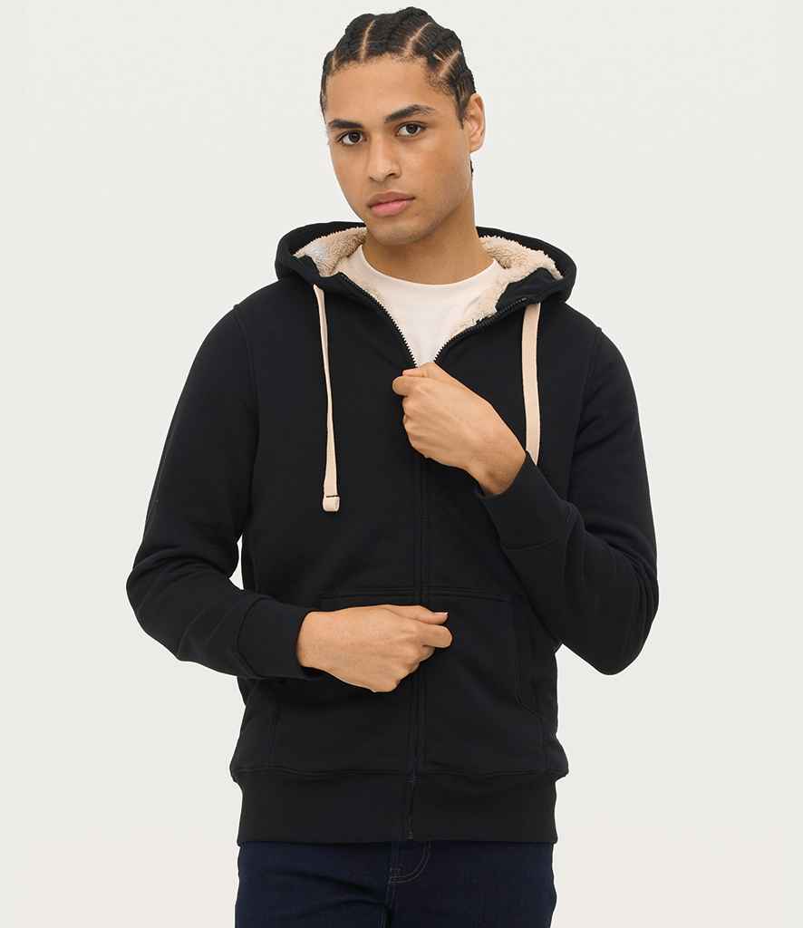 SOL'S Unisex Sherpa Hooded Jacket - Black