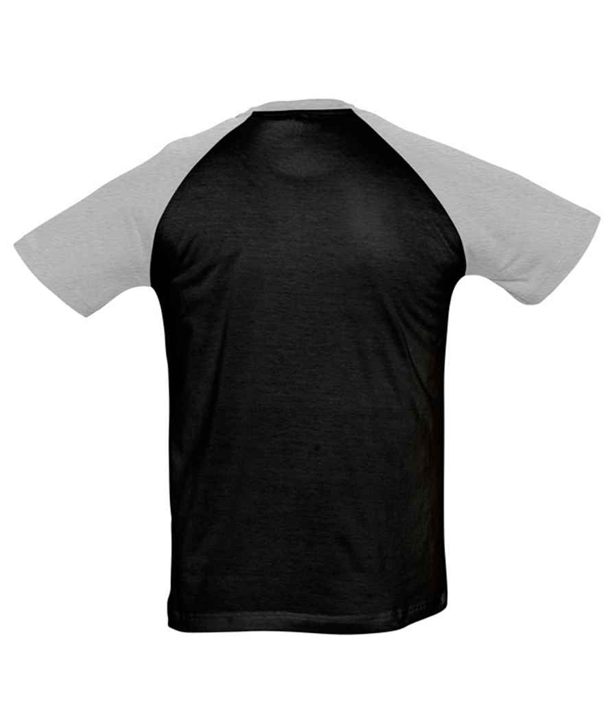 SOL'S Funky Contrast Baseball T-Shirt - Black/Grey