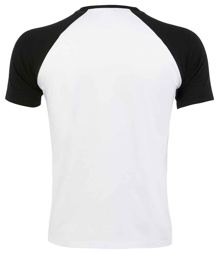 SOL'S Funky Contrast Baseball T-Shirt - White/Black