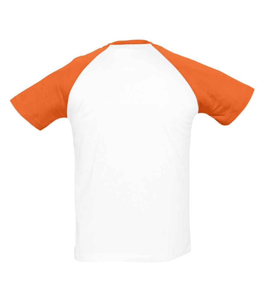 SOL'S Funky Contrast Baseball T-Shirt - White/Orange