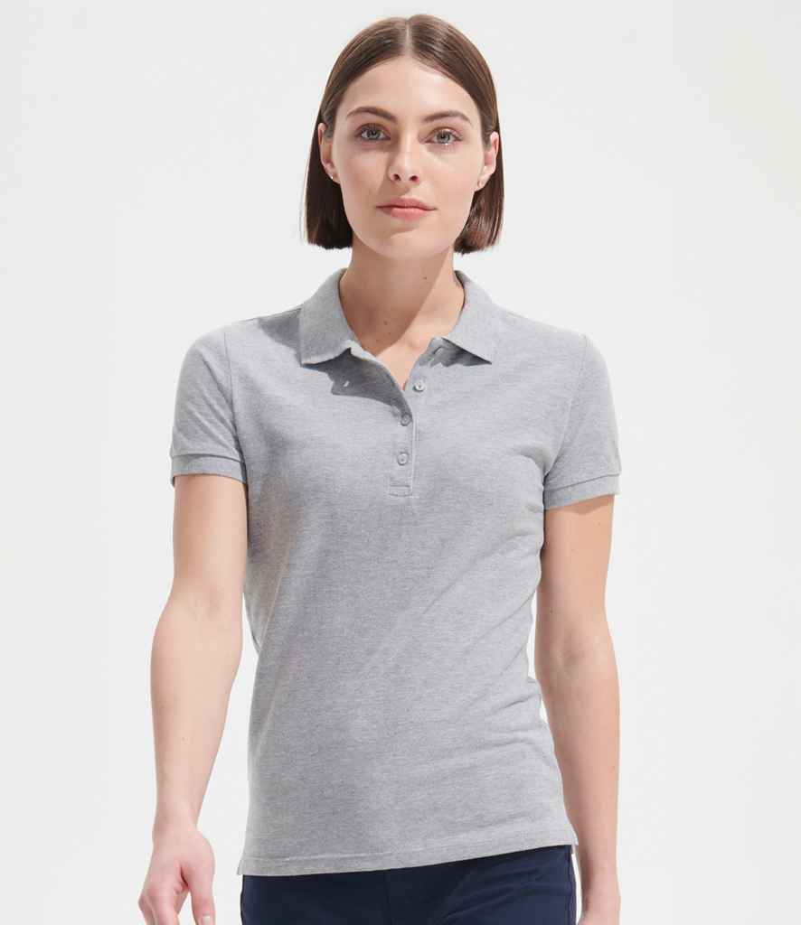 SOL'S Ladies People Cotton Piqué Polo Shirt - Grey Marl
