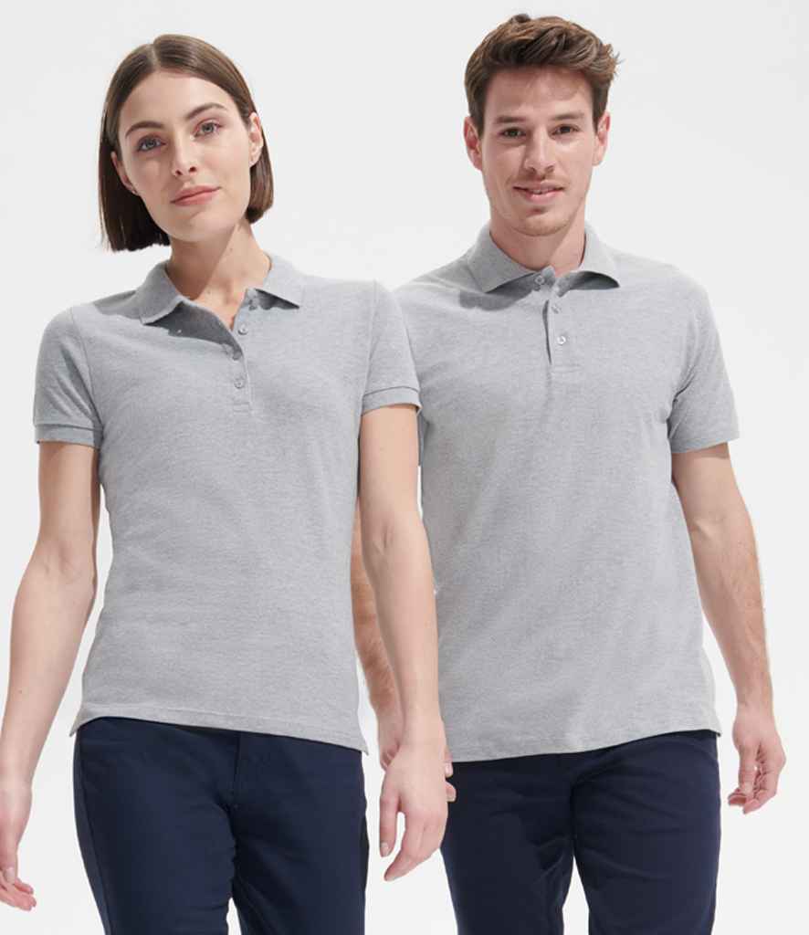 SOL'S Ladies People Cotton Piqué Polo Shirt - Grey Marl