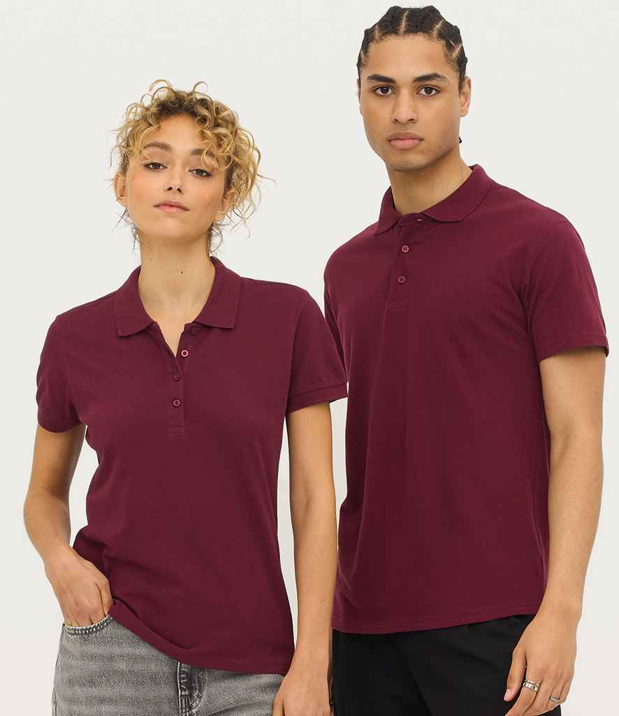 SOL'S Summer II Cotton Piqué Polo Shirt - Burgundy