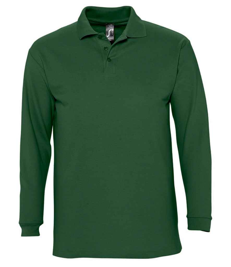SOL'S Winter II Long Sleeve Cotton Piqué Polo Shirt - Golf Green