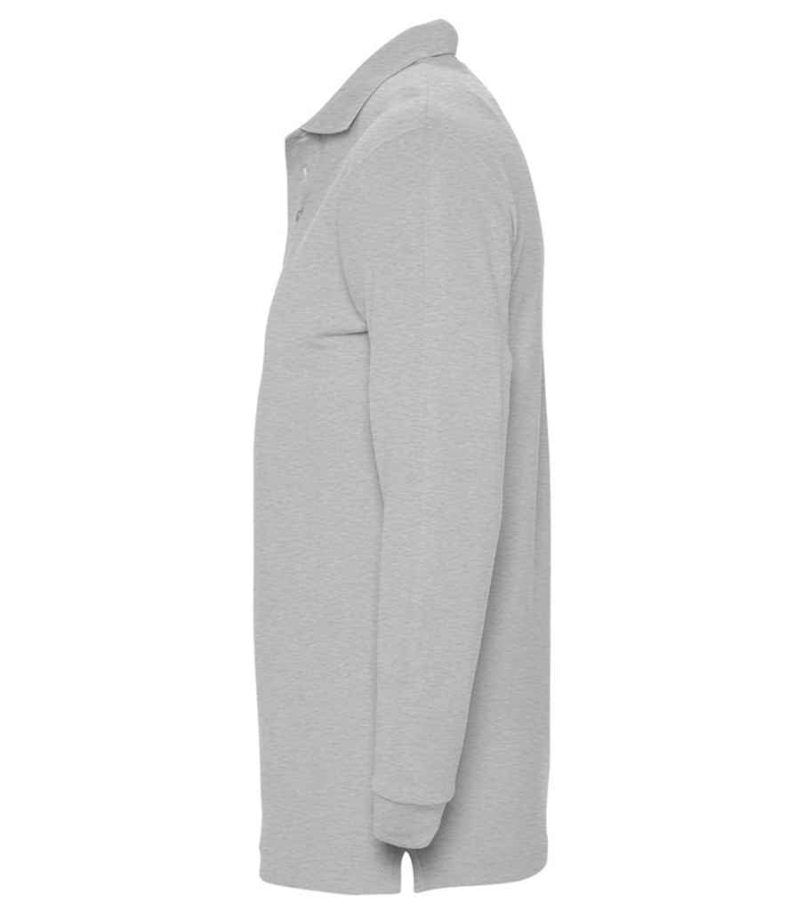 SOL'S Winter II Long Sleeve Cotton Piqué Polo Shirt - Grey Marl