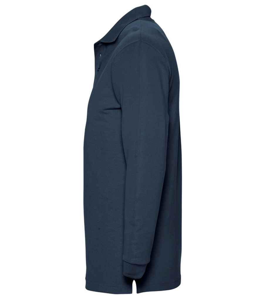 SOL'S Winter II Long Sleeve Cotton Piqué Polo Shirt - Navy