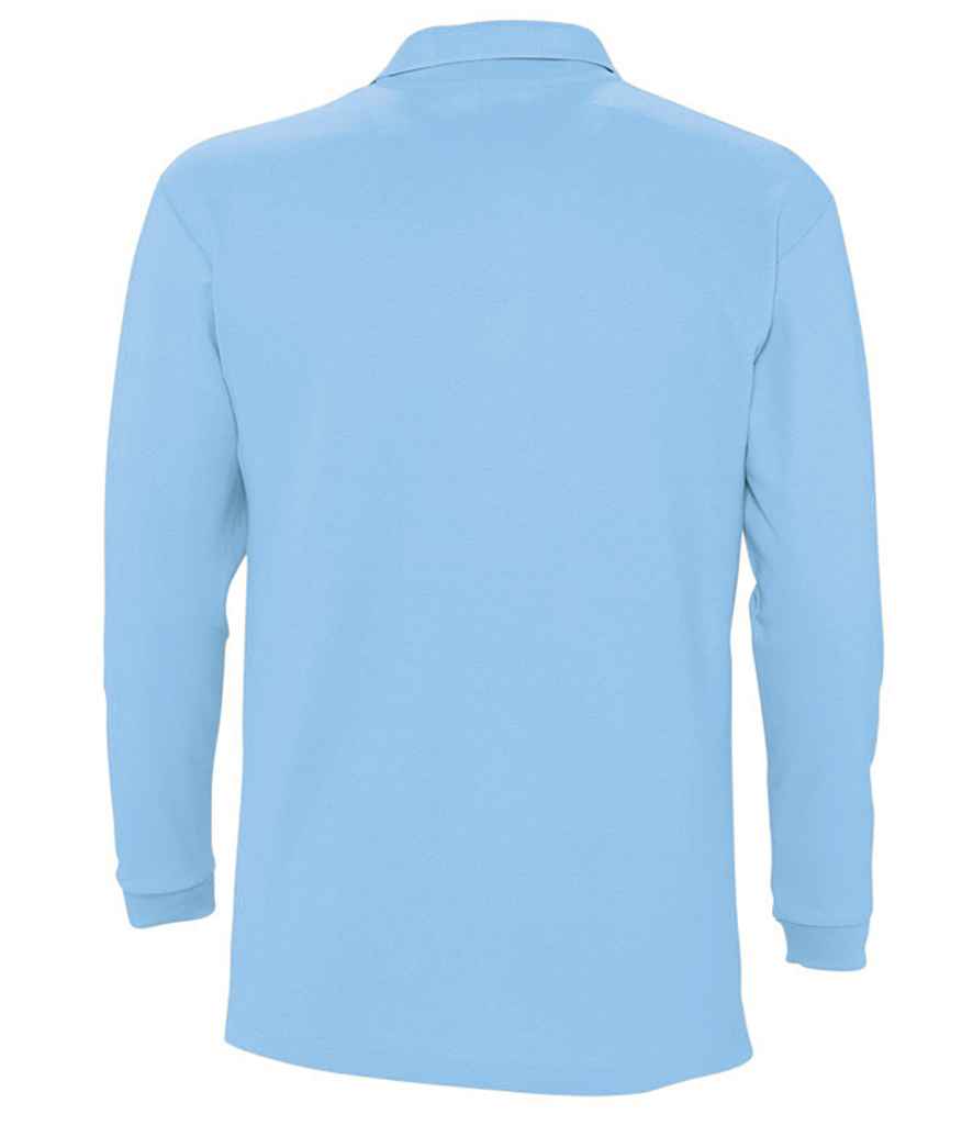 SOL'S Winter II Long Sleeve Cotton Piqué Polo Shirt - Sky Blue