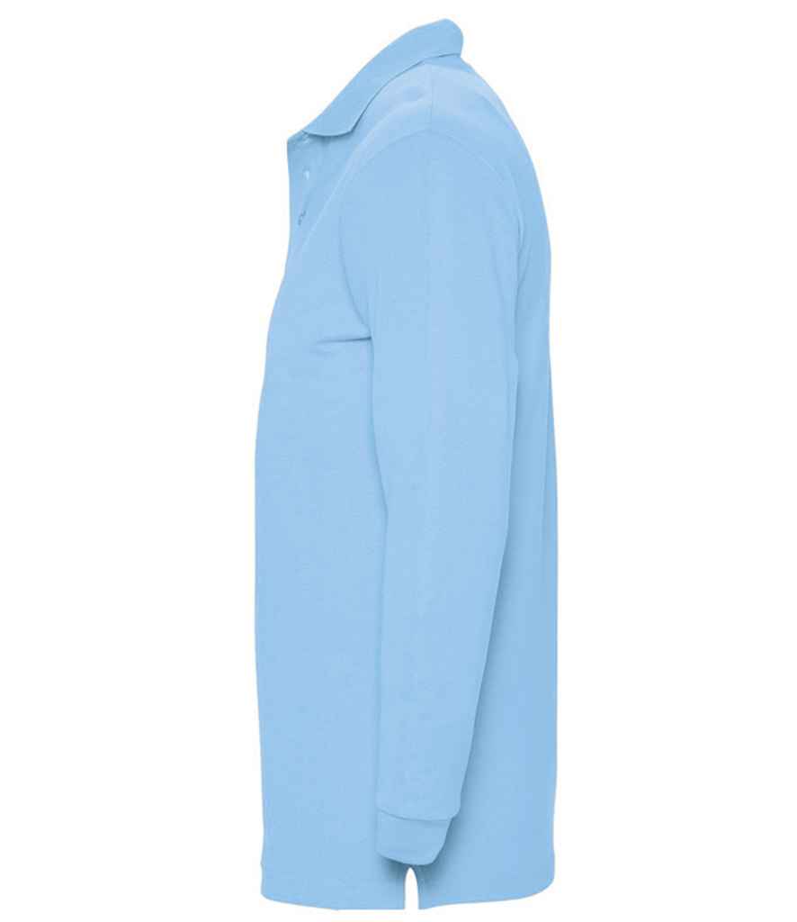 SOL'S Winter II Long Sleeve Cotton Piqué Polo Shirt - Sky Blue