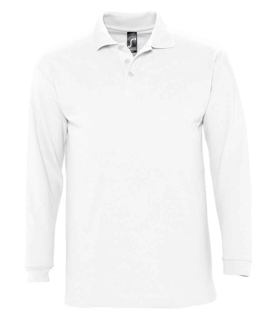 SOL'S Winter II Long Sleeve Cotton Piqué Polo Shirt - White