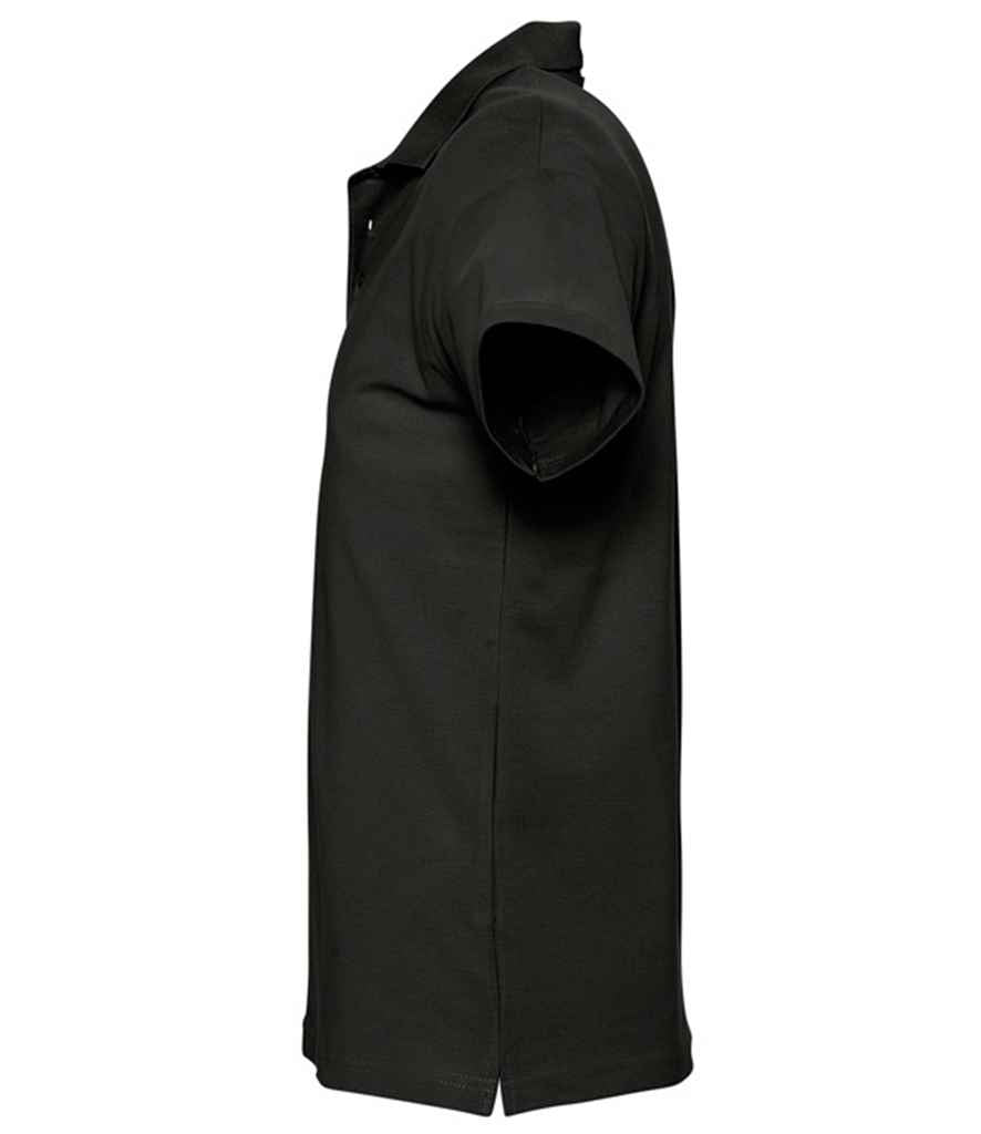 SOL'S Spring II Heavy Cotton Piqué Polo Shirt - Black