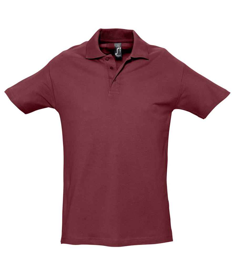 SOL'S Spring II Heavy Cotton Piqué Polo Shirt - Burgundy