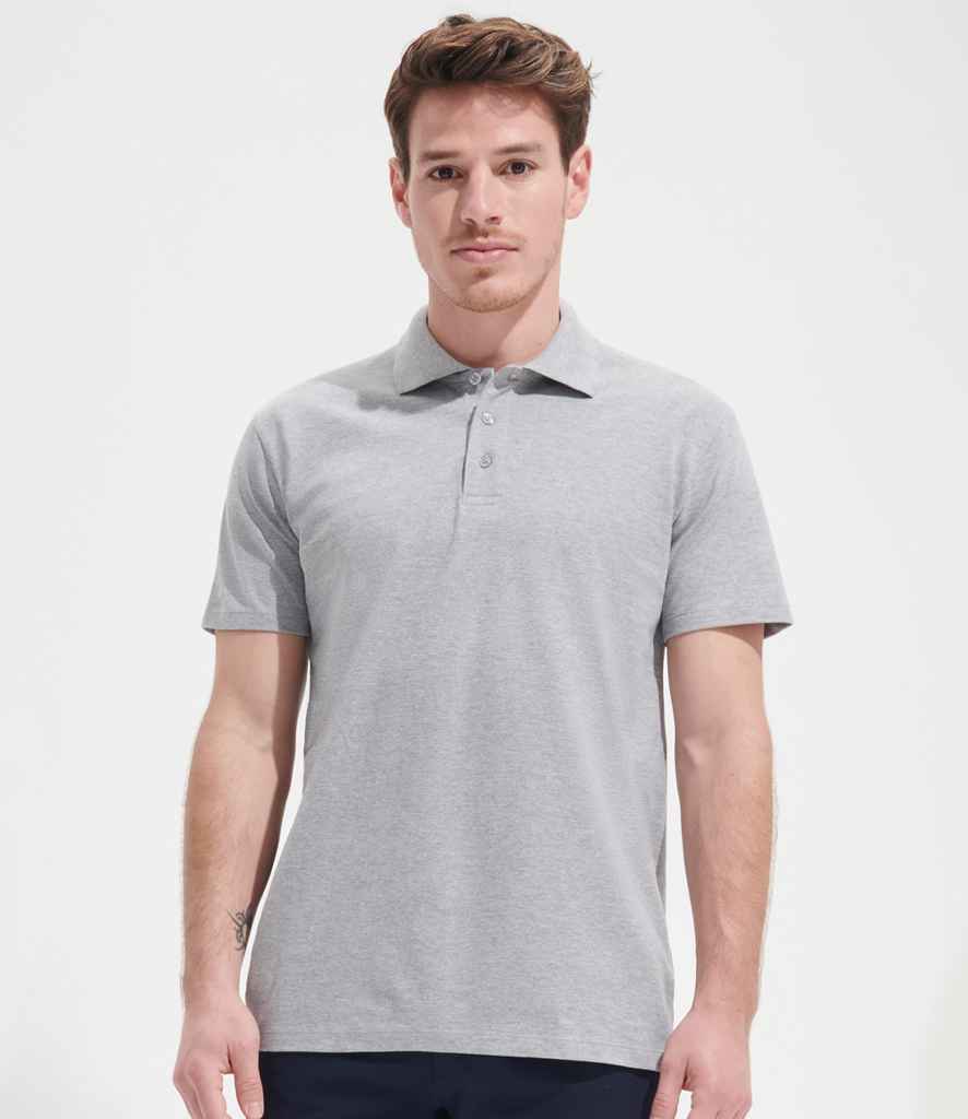 SOL'S Spring II Heavy Cotton Piqué Polo Shirt - Grey Marl