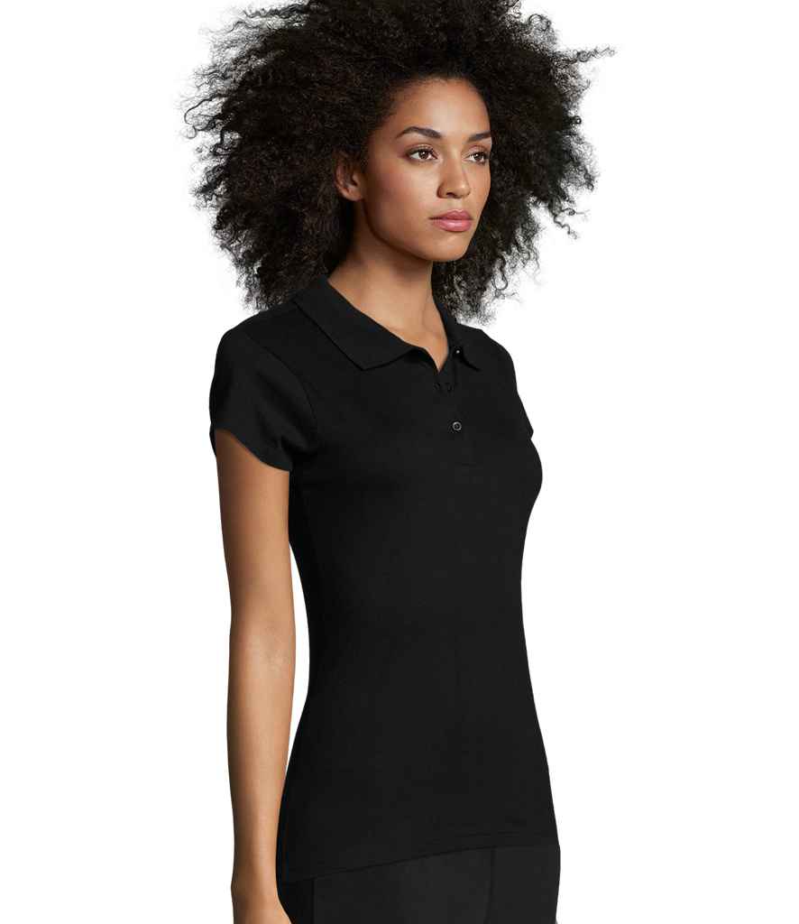 SOL'S Ladies Prescott Cotton Jersey Polo Shirt - Deep Black