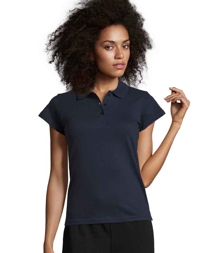 SOL'S Ladies Prescott Cotton Jersey Polo Shirt - French Navy