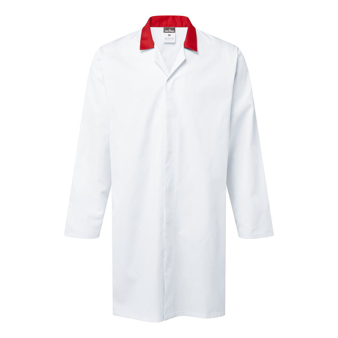 Food Industry No Pocket Coat - White/Red