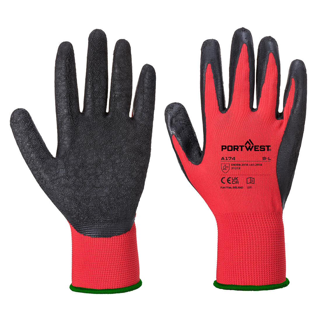 Grip 13 Latex Crinkle Glove - Red/Black