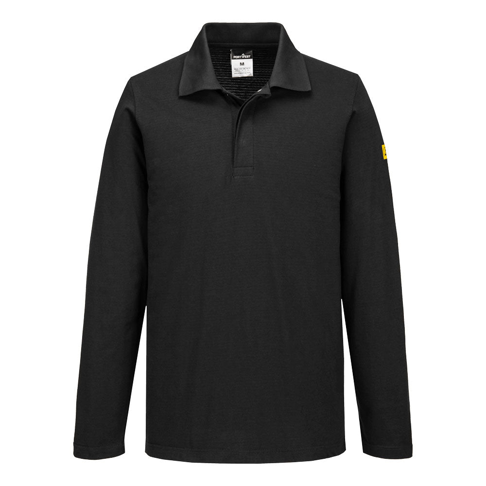 Anti-Static ESD Polo Shirt L/S - Black