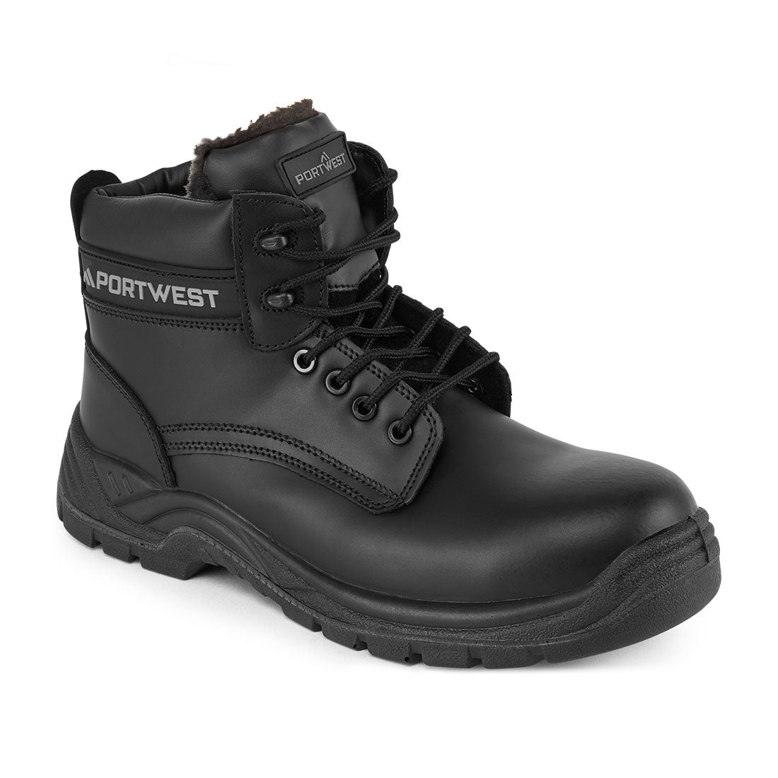 Composite Leather Winter Ankle Boot S3S SR - Black
