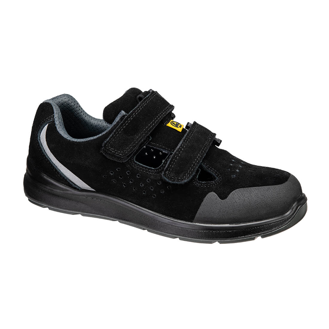 Steel Cow Suede Sandal S1P ESD SR FO - Black