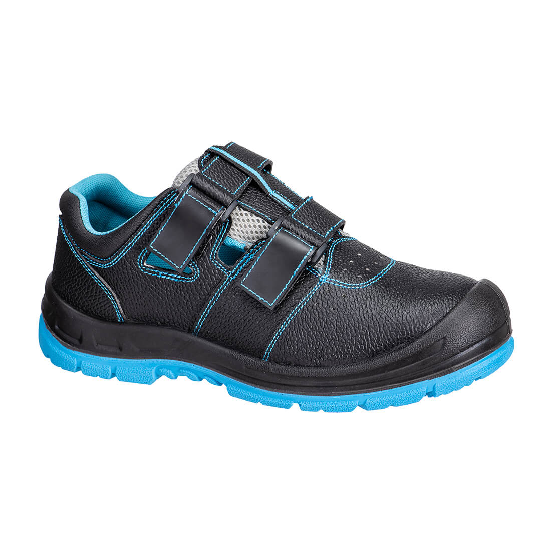 Steel Action Leather Sandal S1P SR FO - Black/Blue