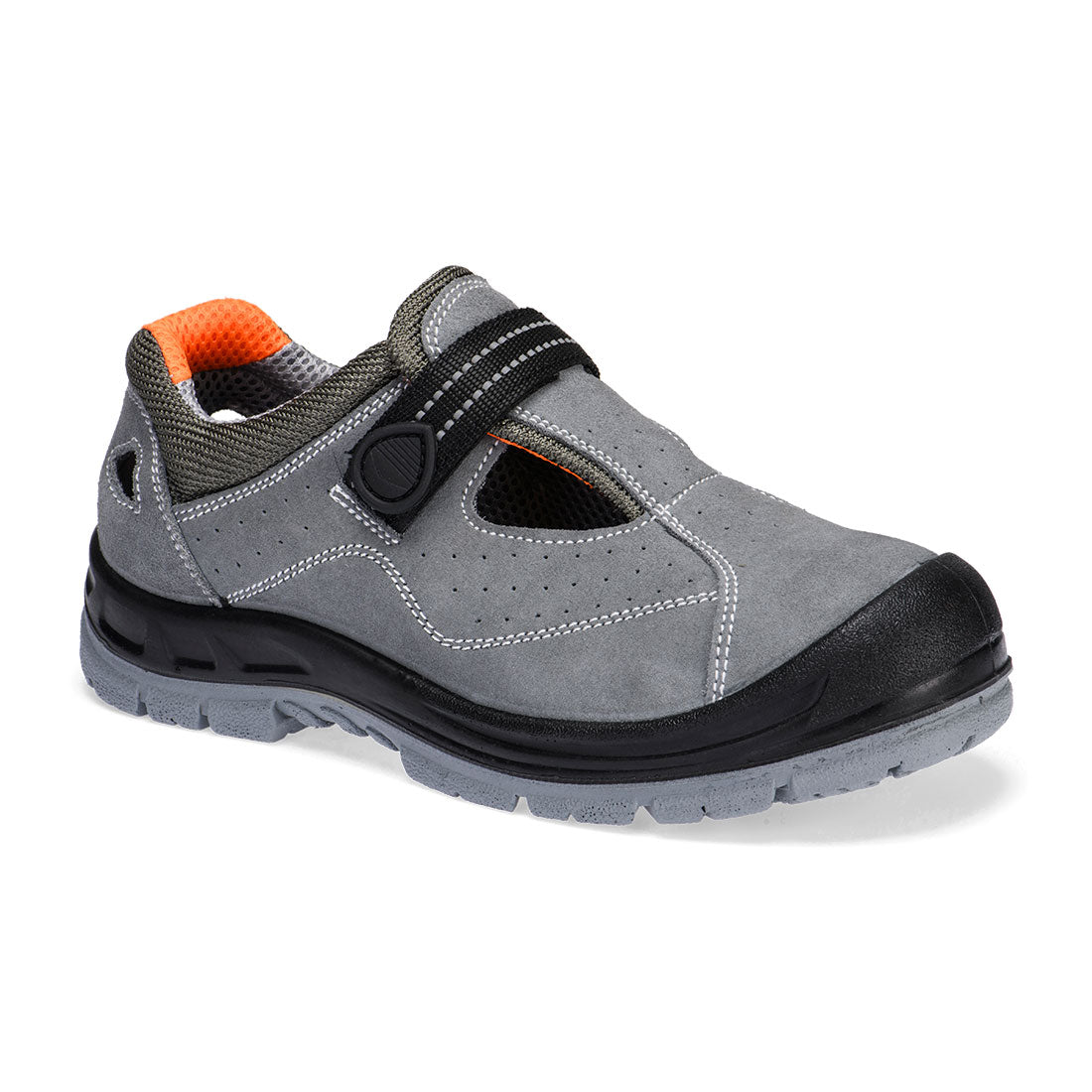 Steel Cow Suede Leather Sandal S1 SR FO - Grey