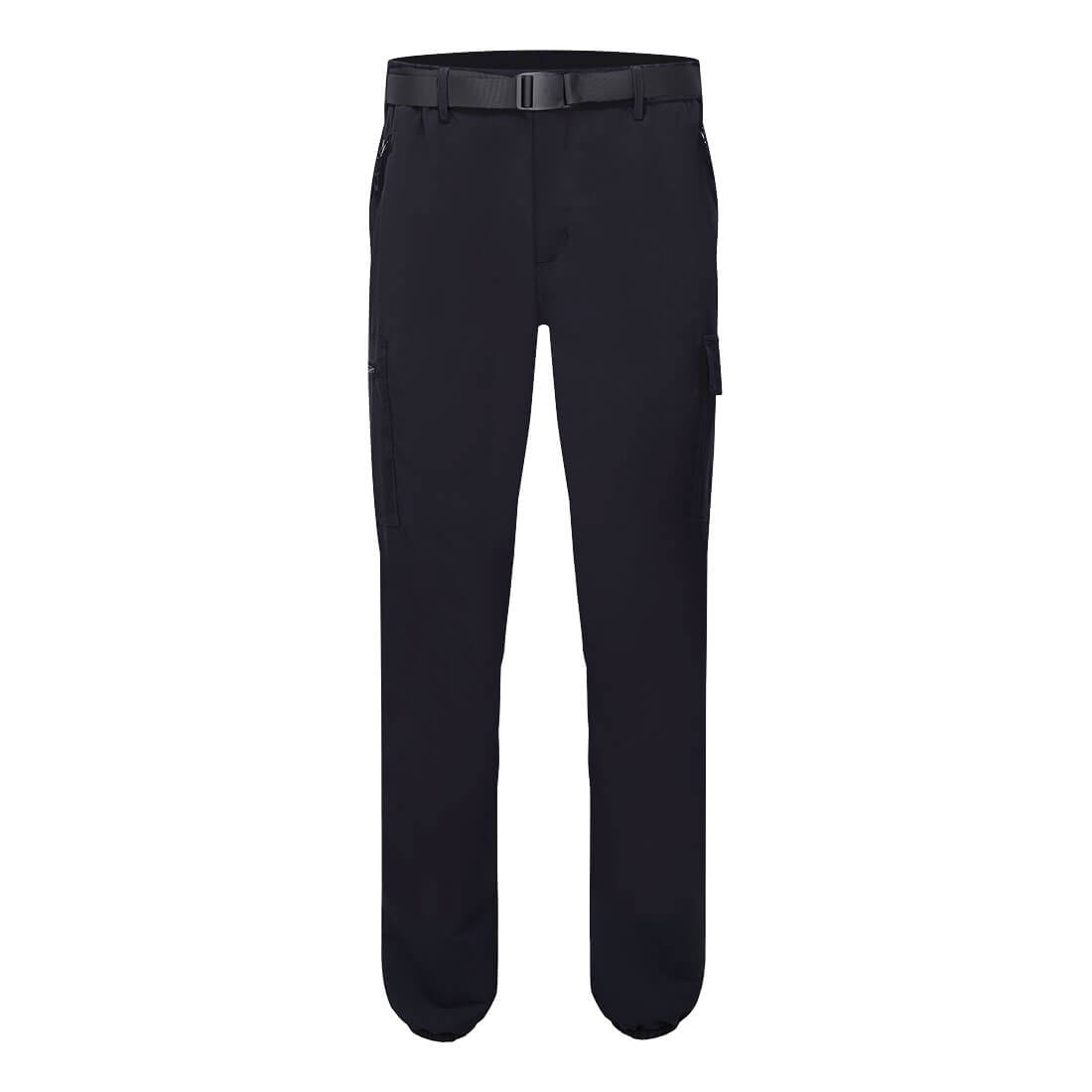 Stretch Lightweight Cuffed Trousers - Black
