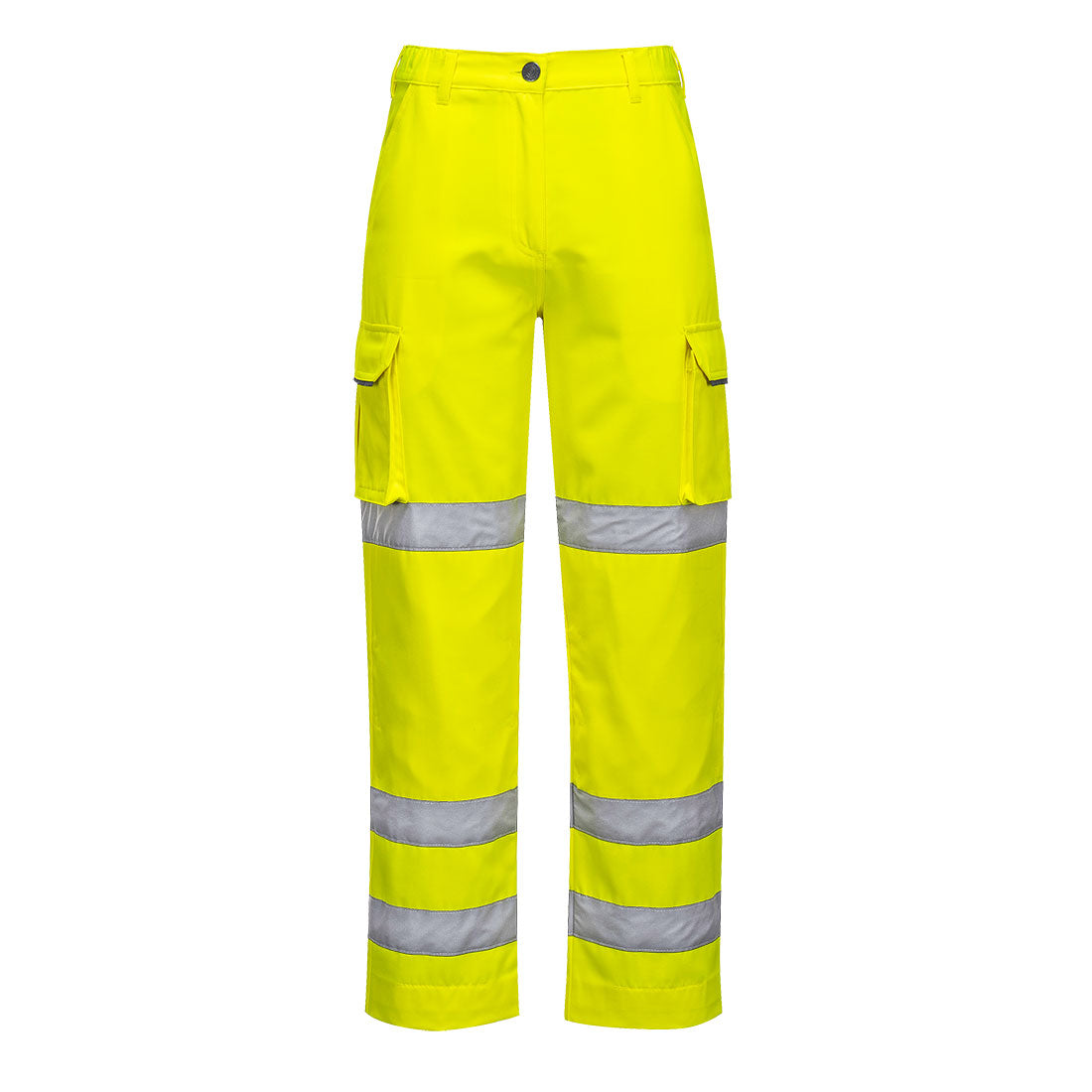 Hi-Vis Women's Three Band Work Trousers - Yellow