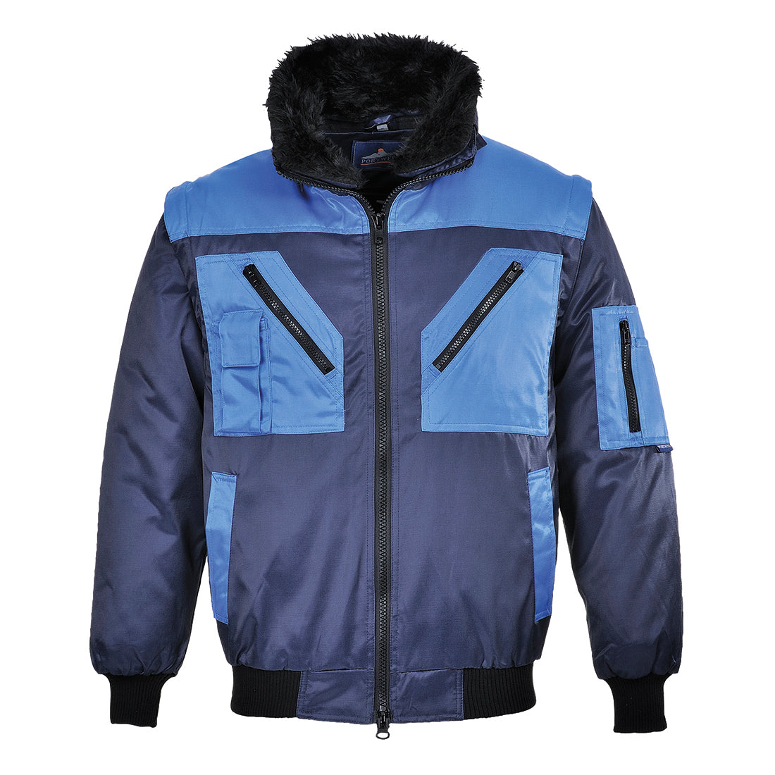 Two Tone Pilot Jacket - Navy