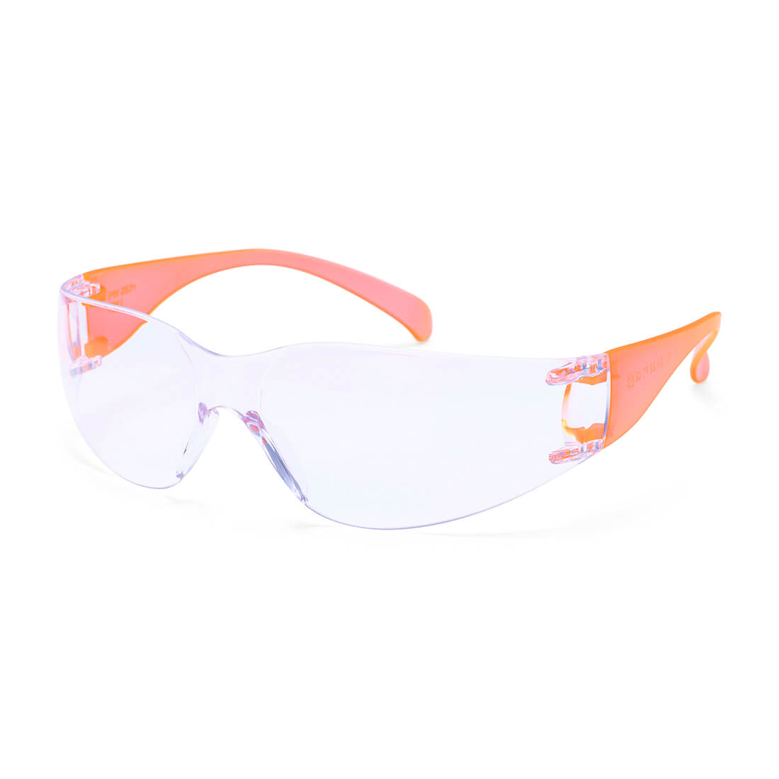 Wrap Around Safety Glasses - Clear/Orange Hi-Vis