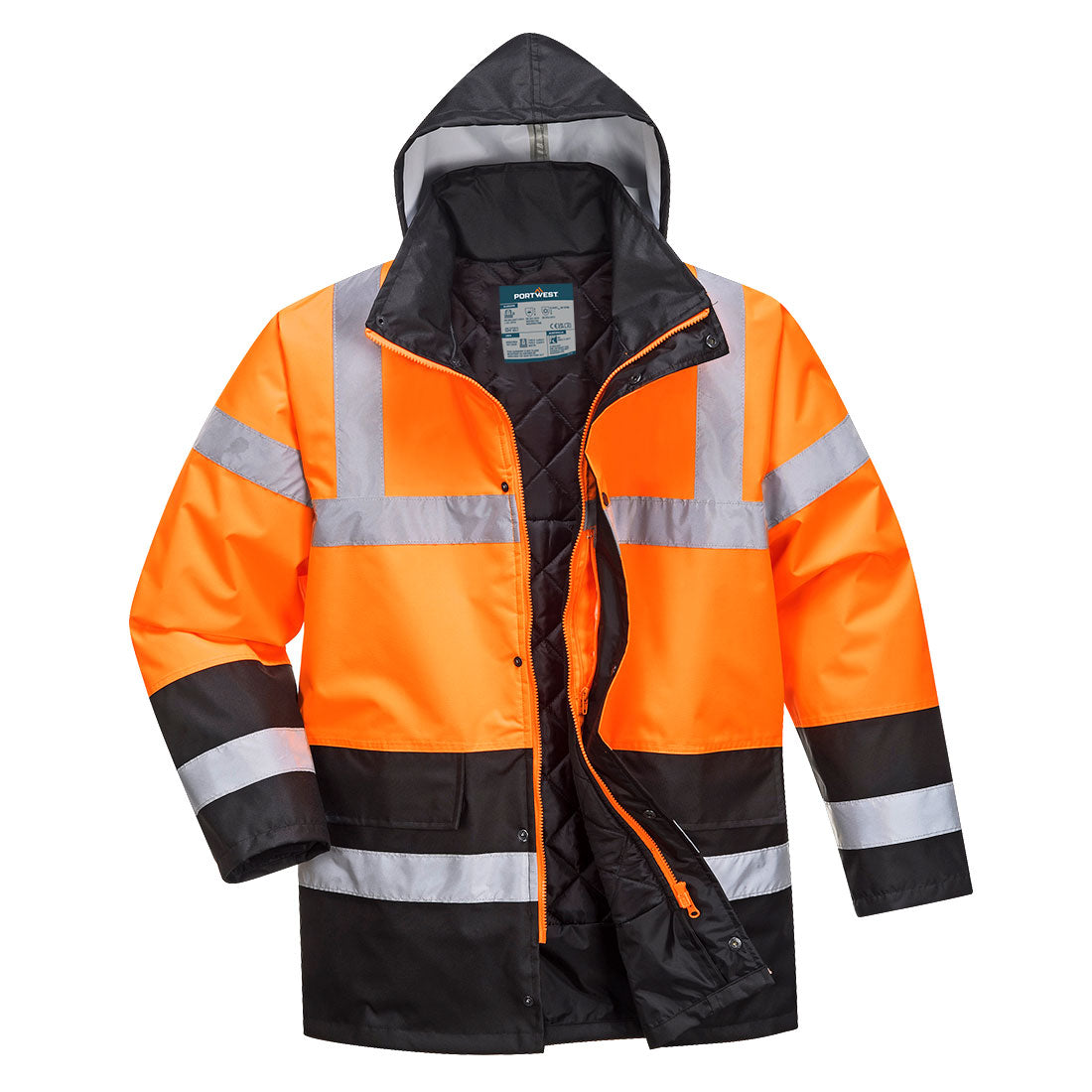 Hi-Vis Contrast Winter Traffic Jacket - Orange/Black