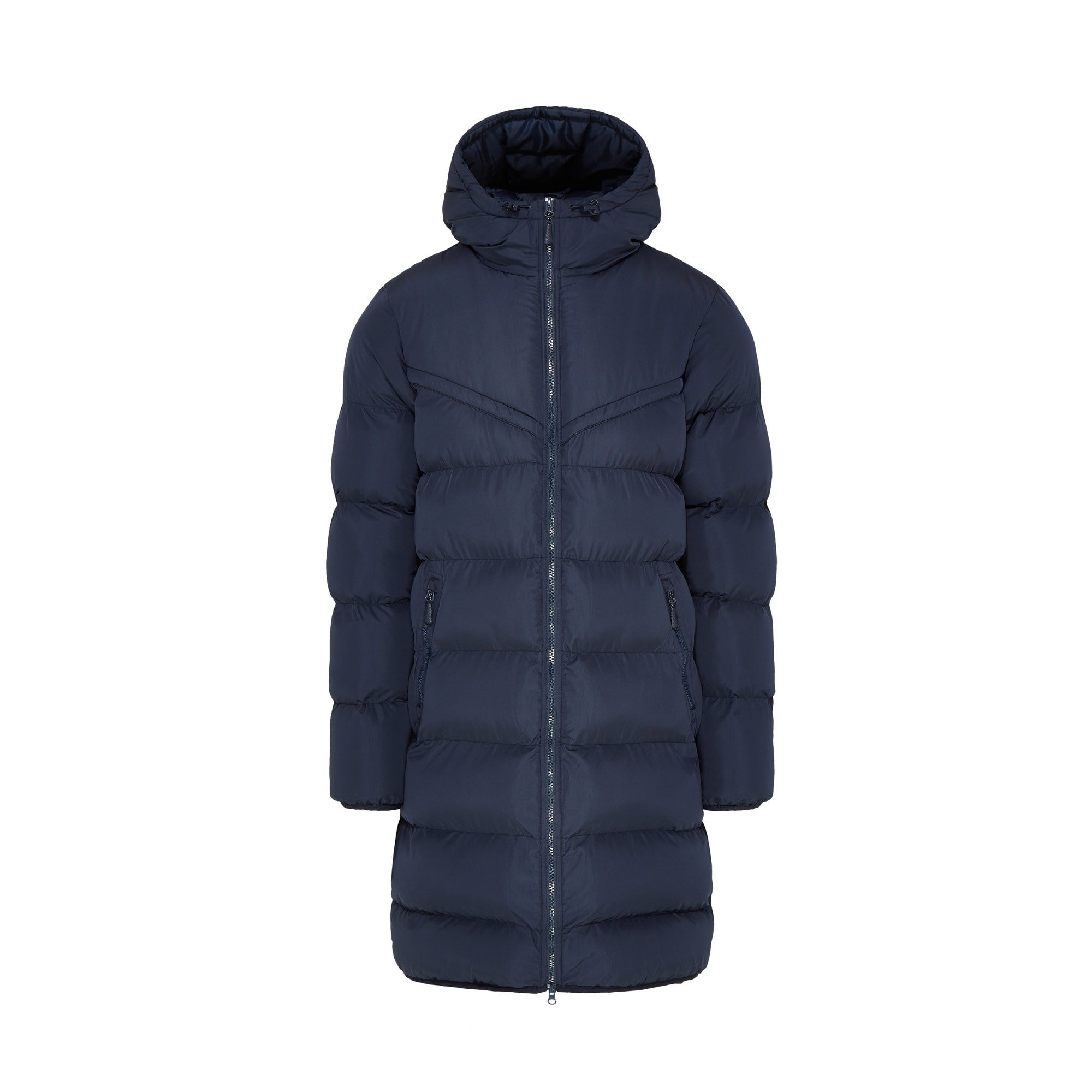 Chevron Puffer Coat - Dark Navy