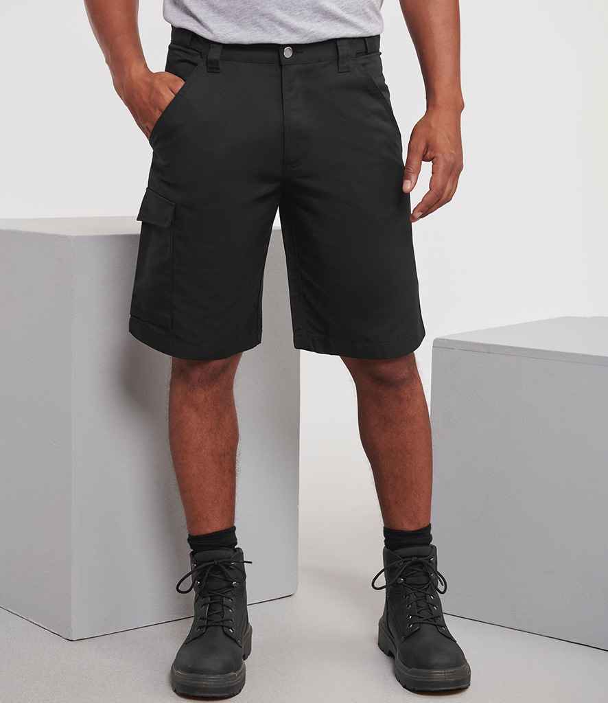 Russell Athletic Workwear Poly/Cotton Shorts - Black