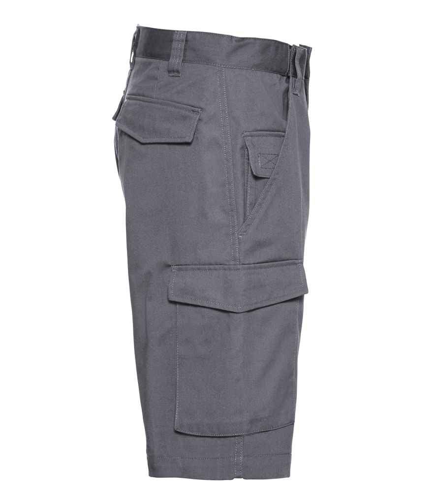 Russell Athletic Workwear Poly/Cotton Shorts - Convoy Grey
