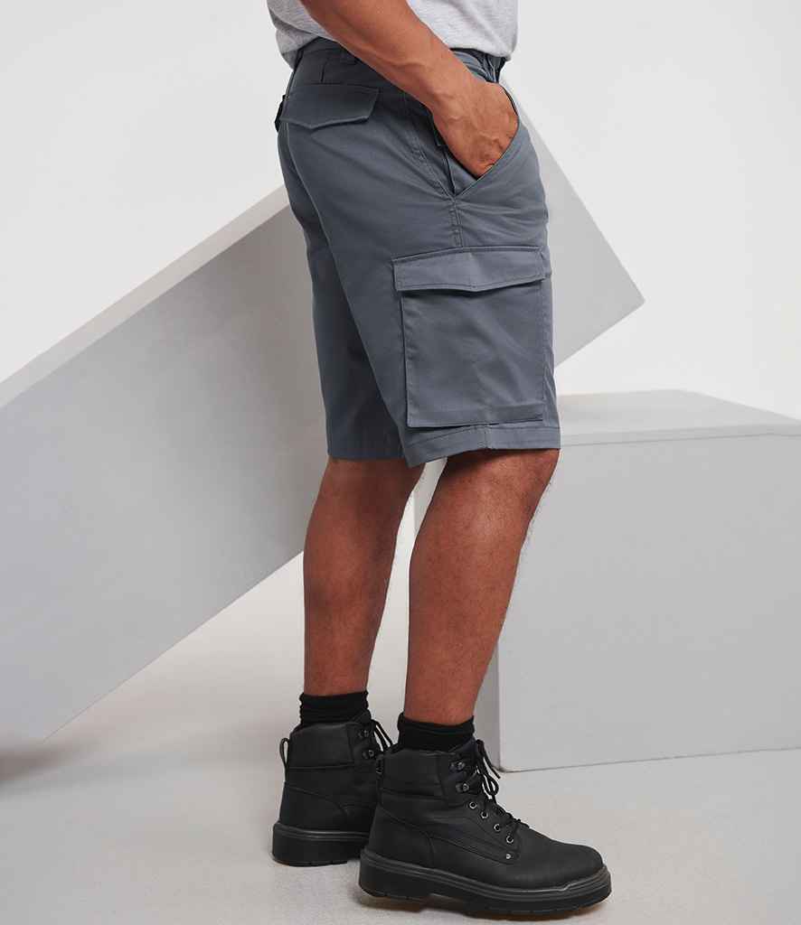 Russell Athletic Workwear Poly/Cotton Shorts - Convoy Grey