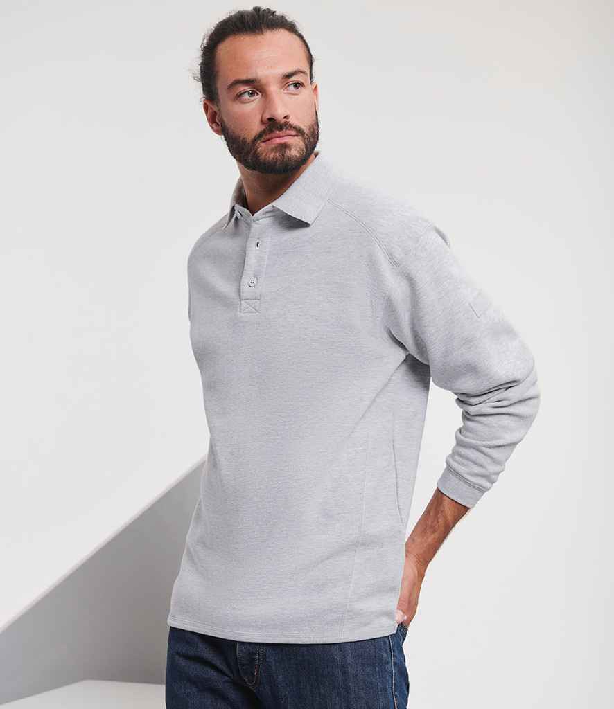 Russell Athletic Heavy Duty Collar Sweatshirt - Light Oxford
