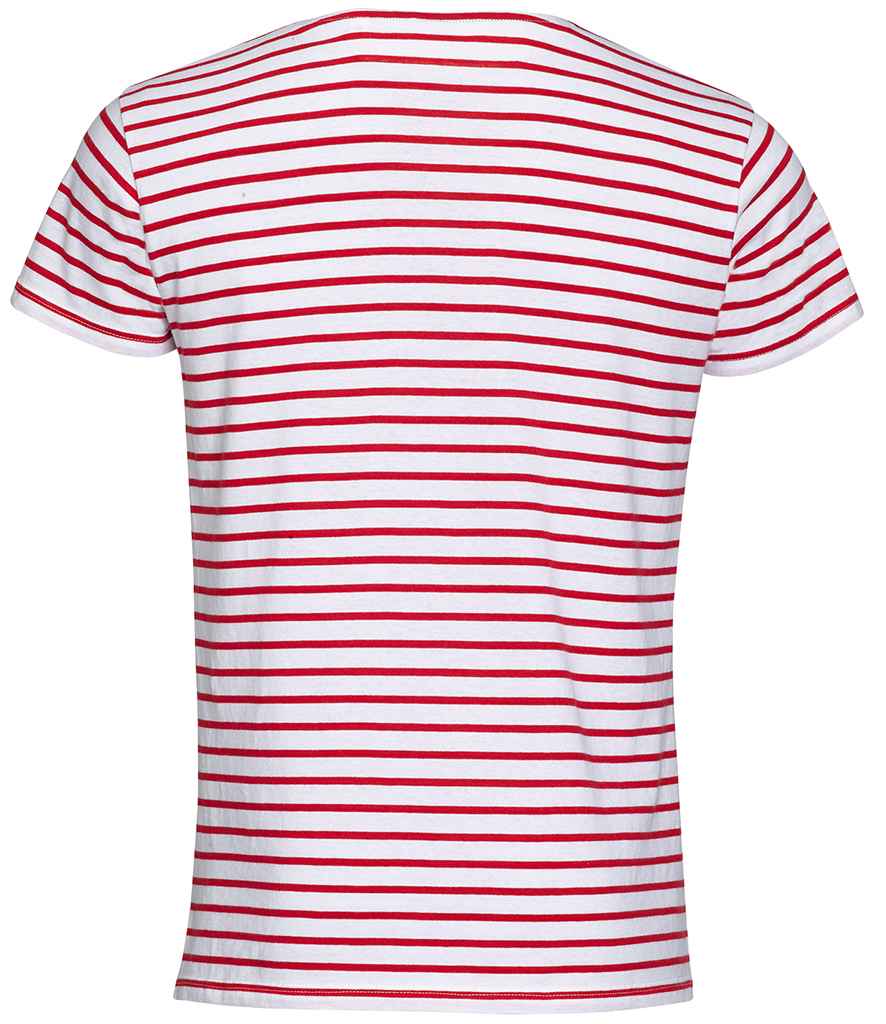 SOL'S Miles Striped T-Shirt - White/Red
