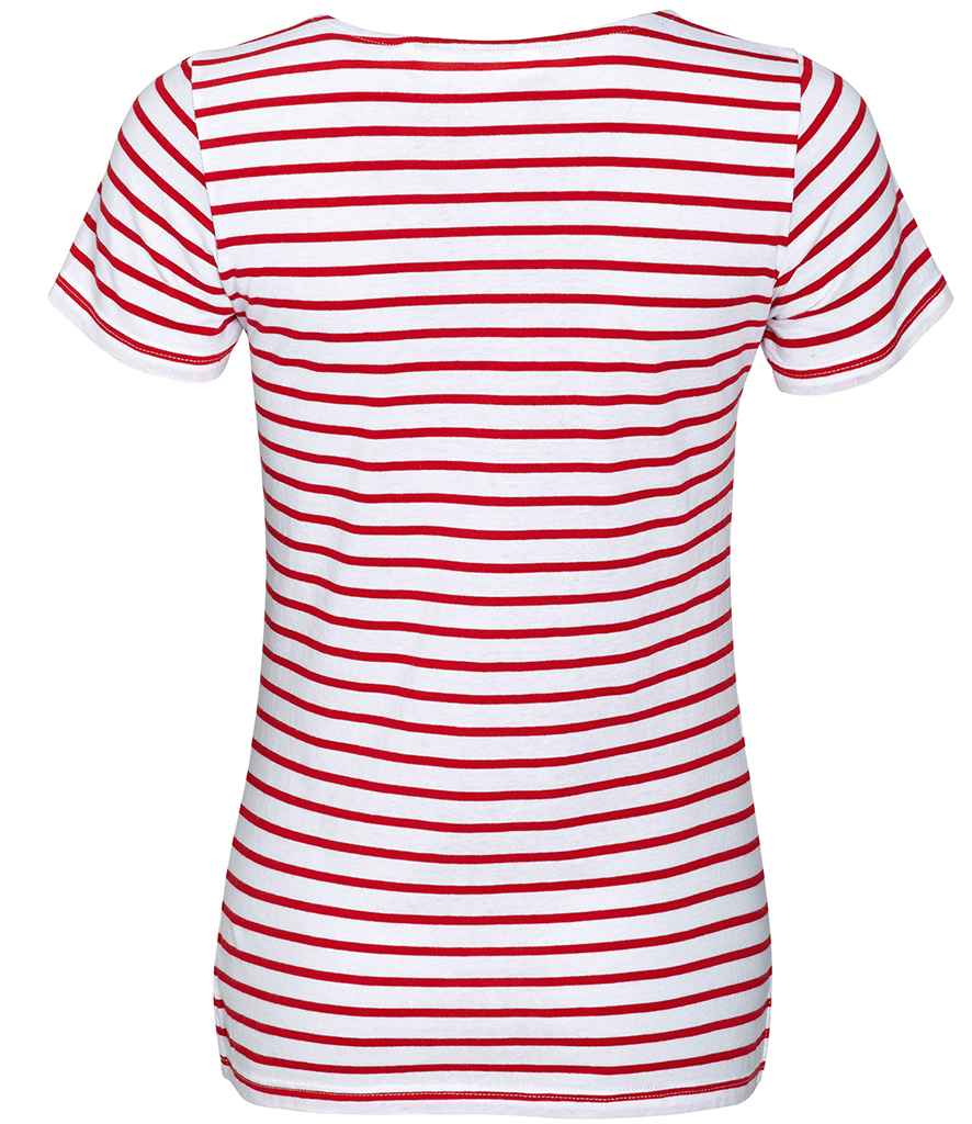 SOL'S Ladies Miles Striped T-Shirt - White/Red