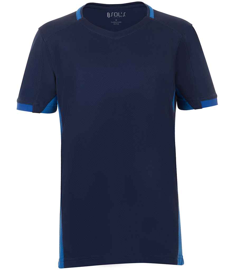 SOL'S Kids Classico Contrast T-Shirt - French Navy/Royal Blue