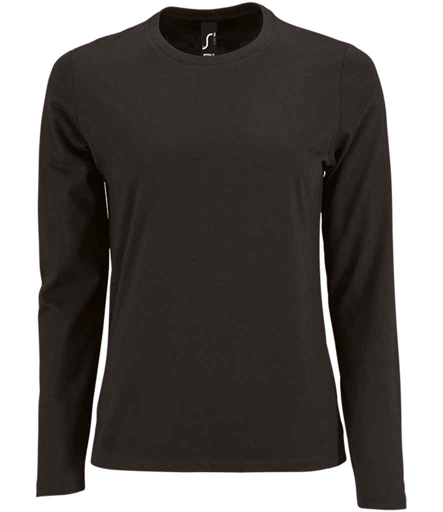 SOL'S Ladies Imperial Long Sleeve T-Shirt - Deep Black