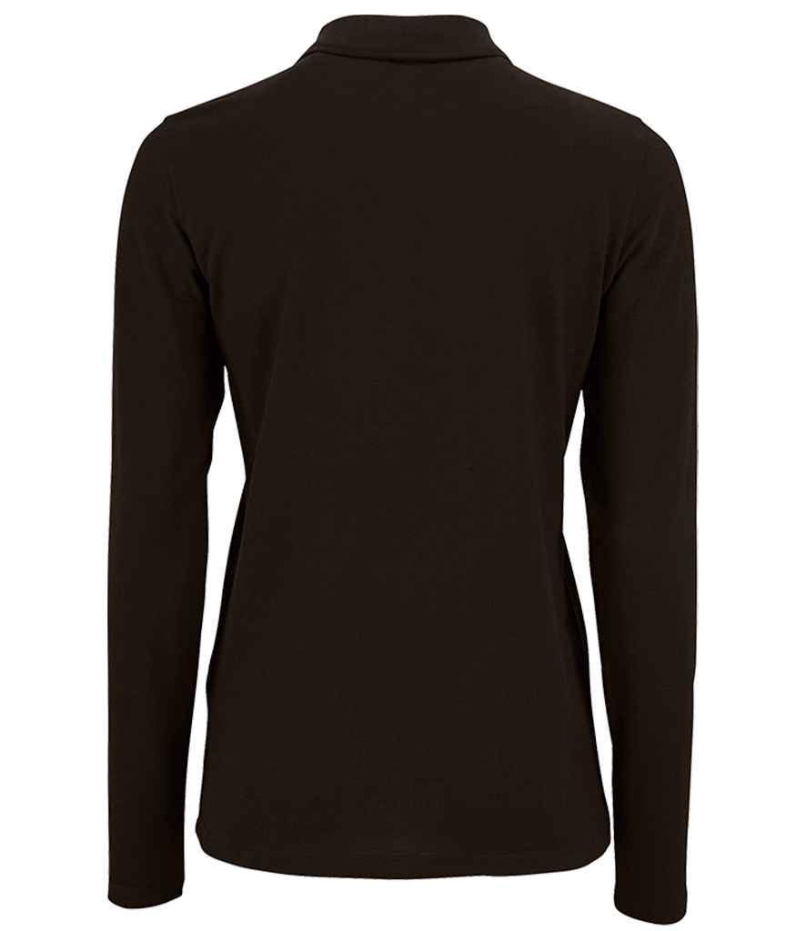 SOL'S Ladies Perfect Long Sleeve Piqué Polo Shirt - Black