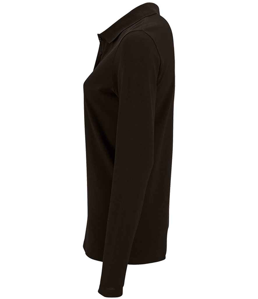 SOL'S Ladies Perfect Long Sleeve Piqué Polo Shirt - Black