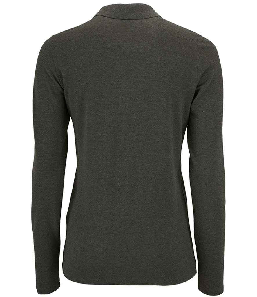 SOL'S Ladies Perfect Long Sleeve Piqué Polo Shirt - Charcoal Marl