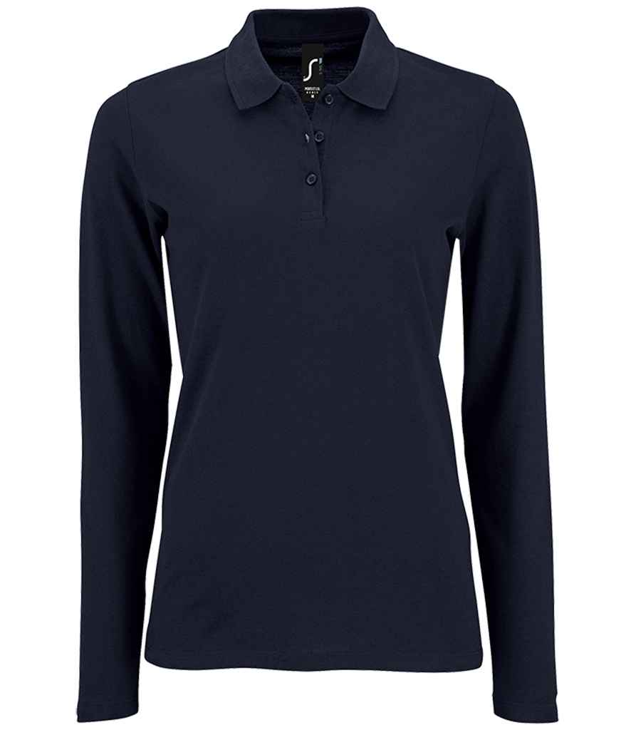 SOL'S Ladies Perfect Long Sleeve Piqué Polo Shirt - French Navy