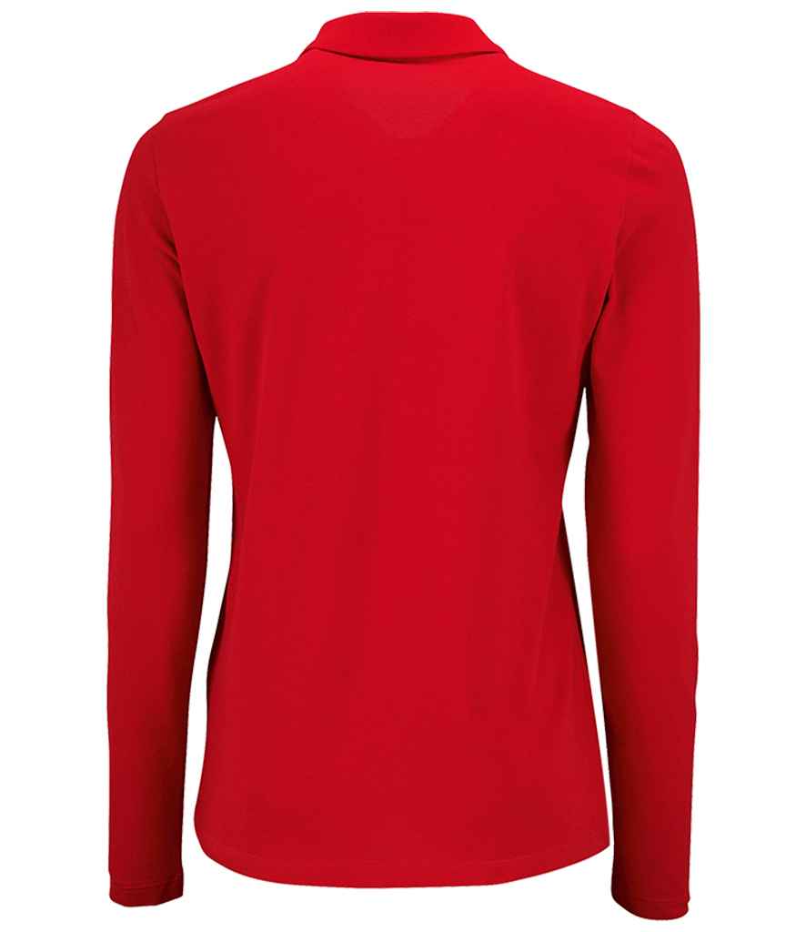 SOL'S Ladies Perfect Long Sleeve Piqué Polo Shirt - Red
