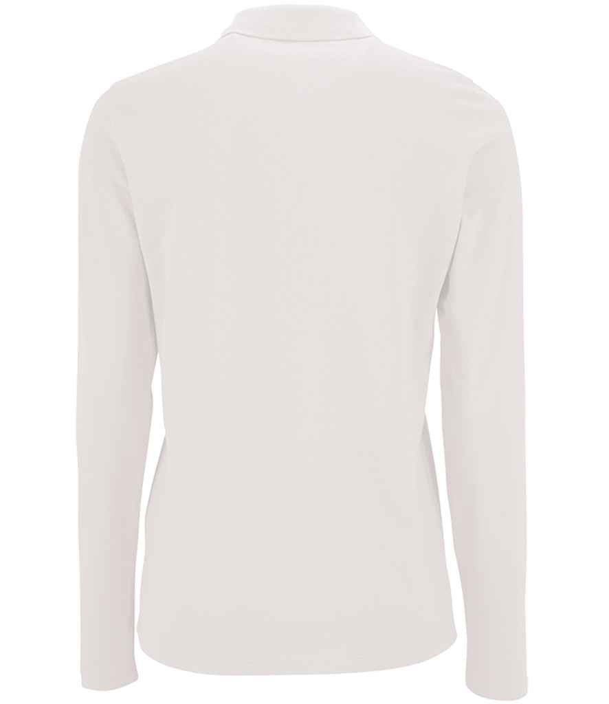SOL'S Ladies Perfect Long Sleeve Piqué Polo Shirt - White